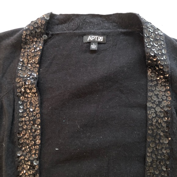 Apt 9 100% Cotton Cardigan with Sequin Trim - Picture 4 of 10